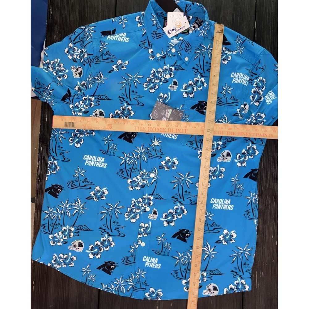 New Reyn Spooner Carolina Panthers Kekai Blue Hawaiian Button Up Shirt XL - Picture 3 of 8